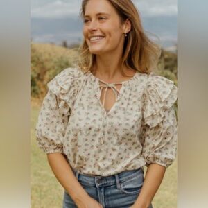 Neuflora Sierra blouse in blue floral